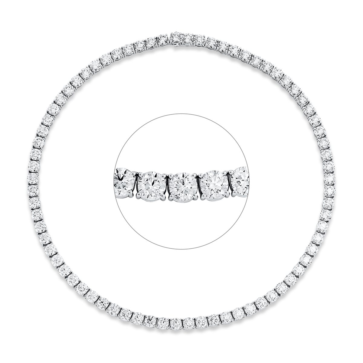 diamond full cut tennis necklace necklace in white gold