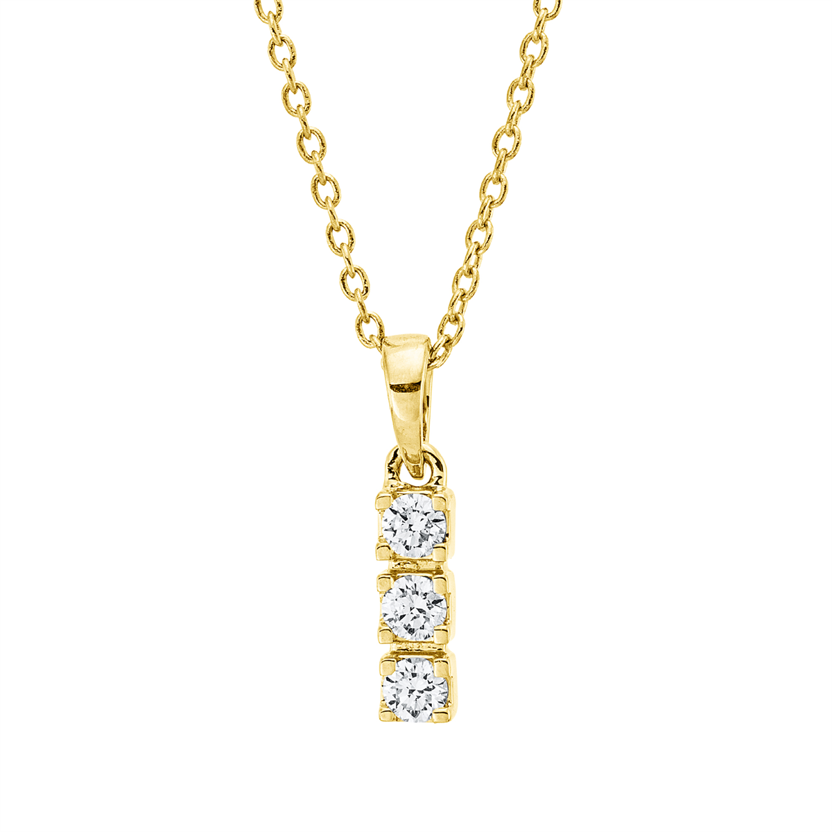 diamond full cut modern woman necklace in yellow gold