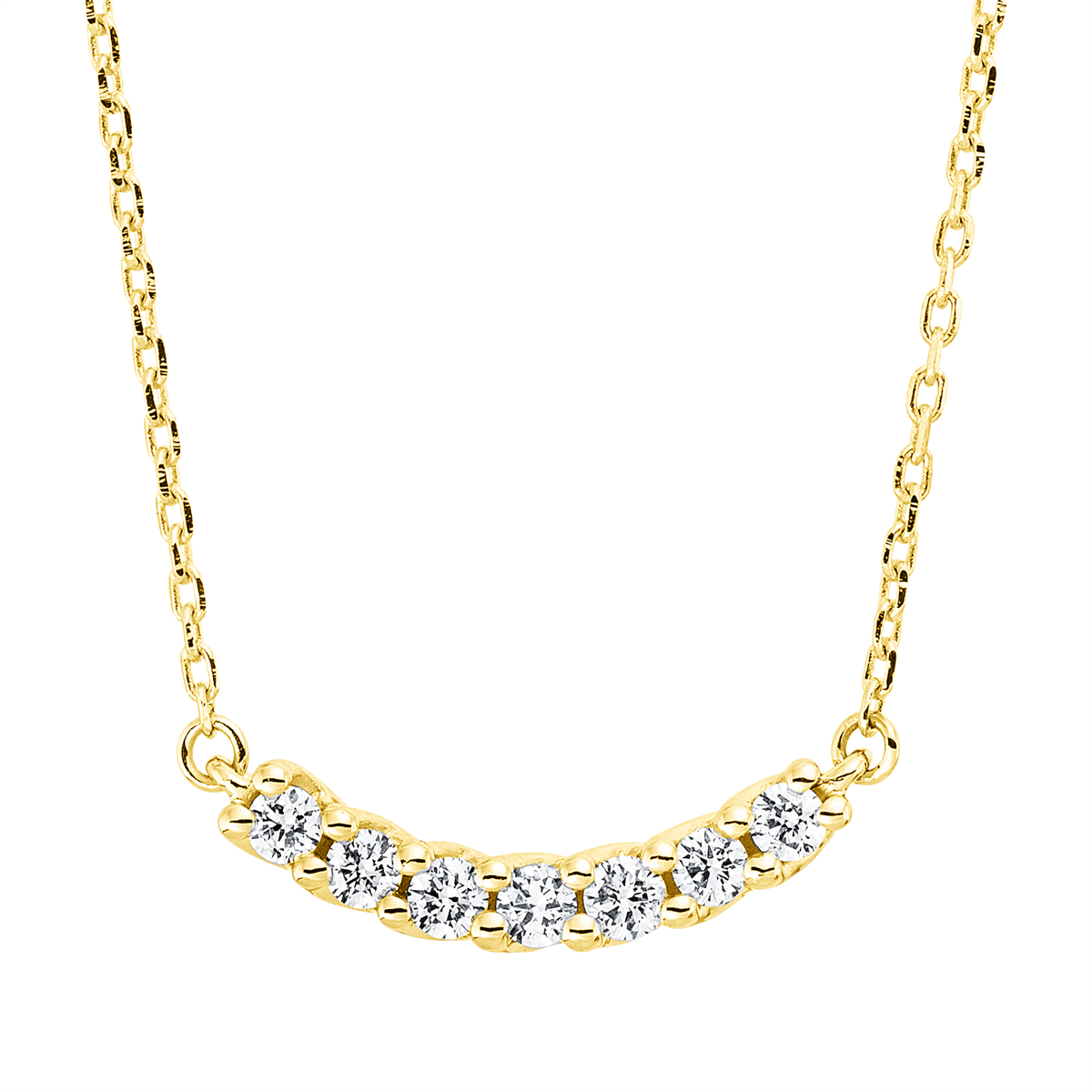 diamond full cut modern woman necklace in yellow gold