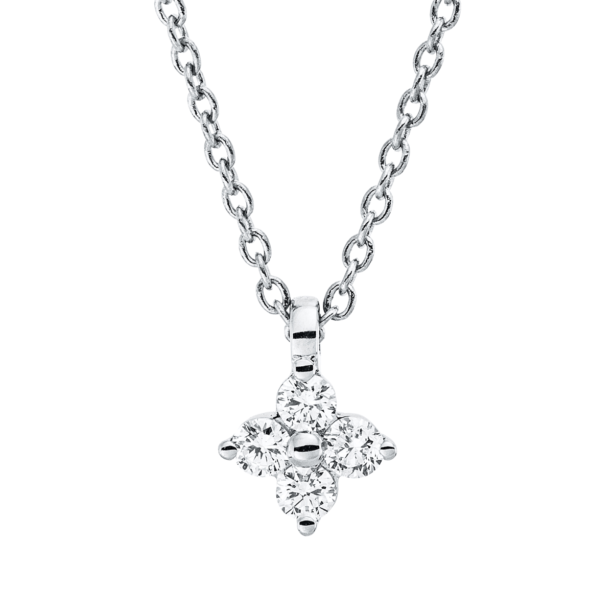 diamond full cut modern woman necklace in white gold