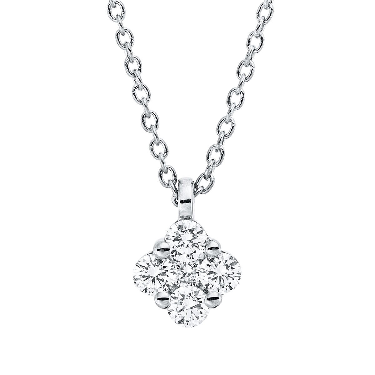 diamond full cut modern woman necklace in white gold