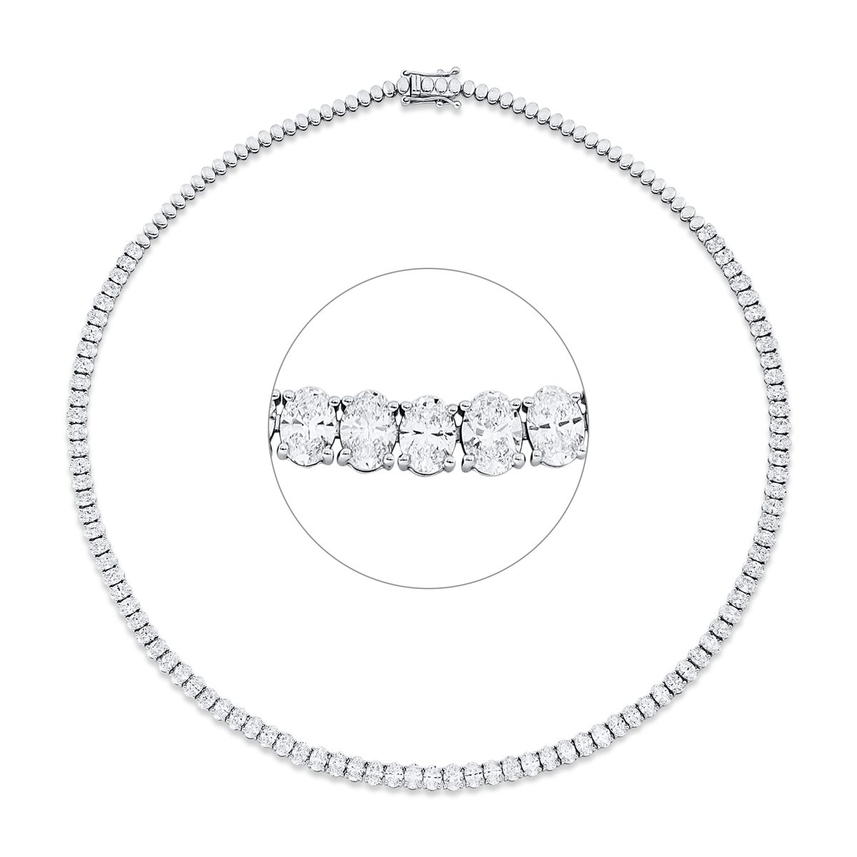 oval exclusive necklace in white gold