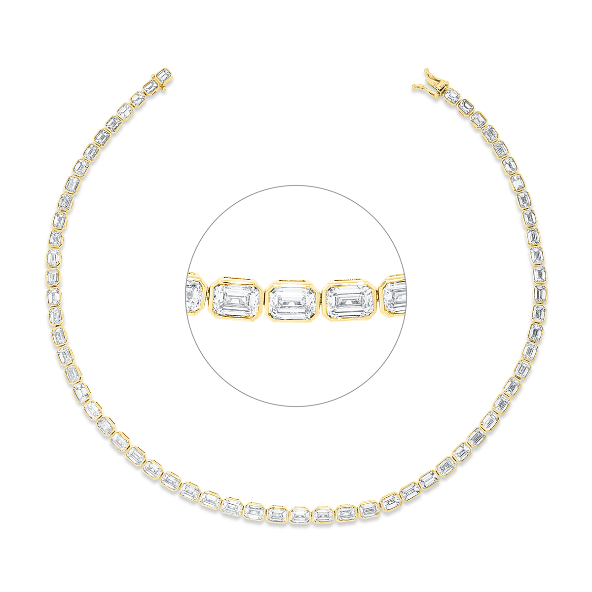 fantasiekleurige diamanten ketting - 4P205