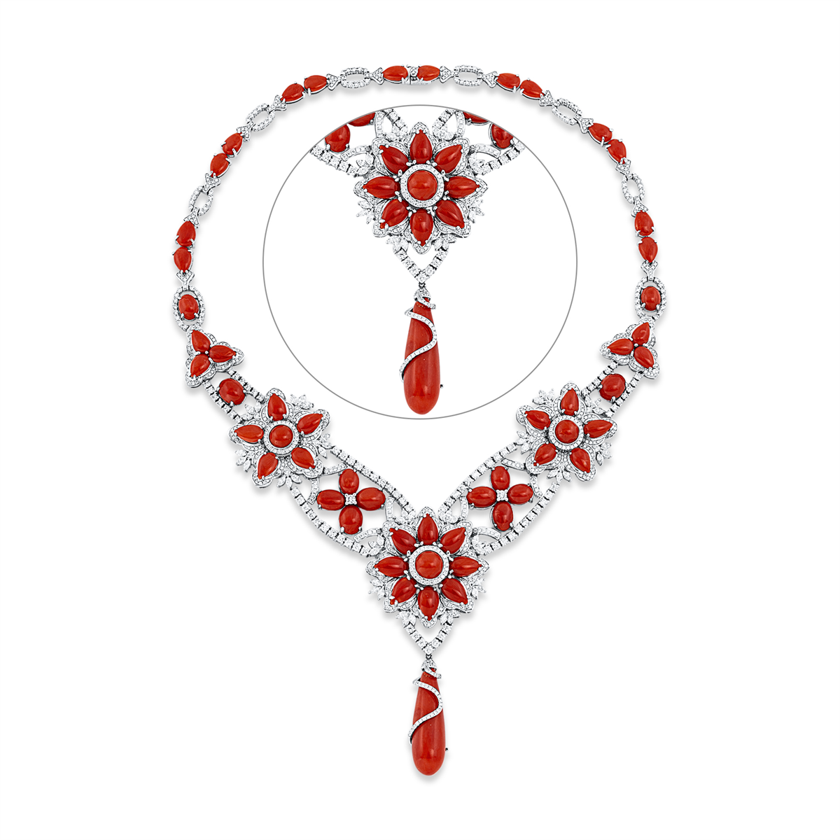 colored stone classic necklace - 4P288