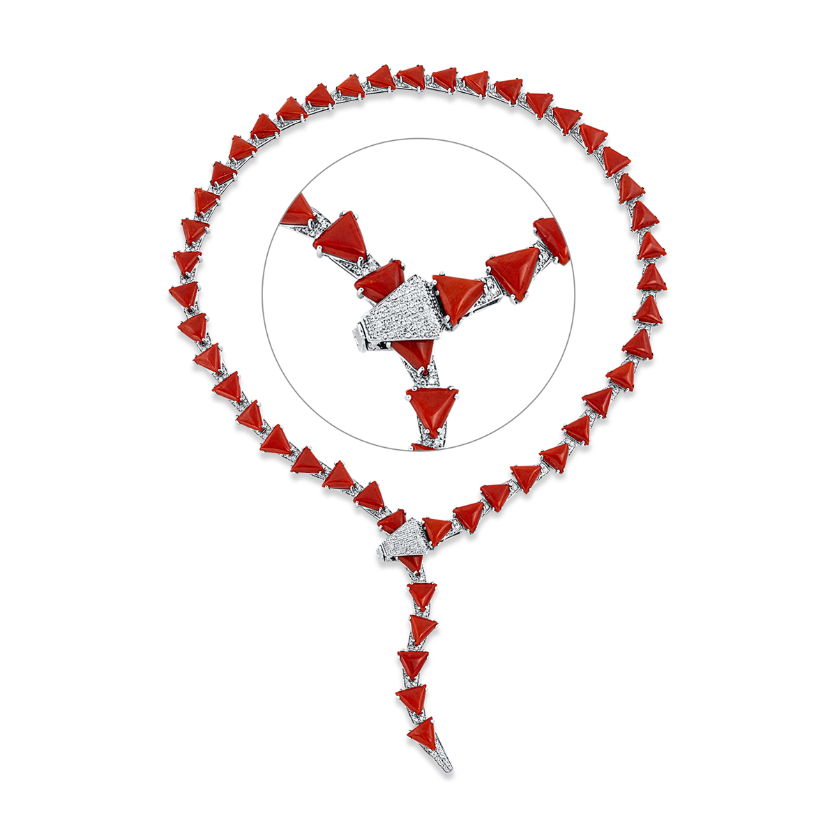 colored stone classic necklace - 4P291