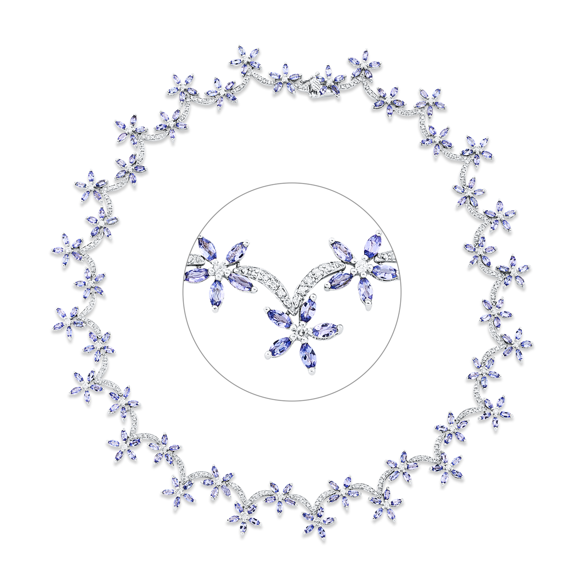 colored stone classic necklace - 4P303