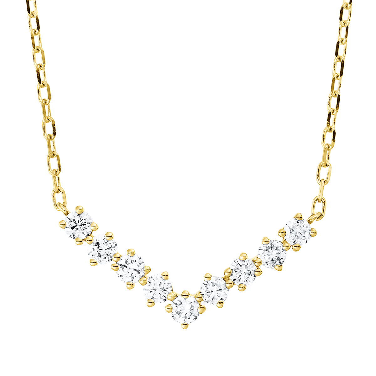 diamond full cut modern woman necklace in yellow gold