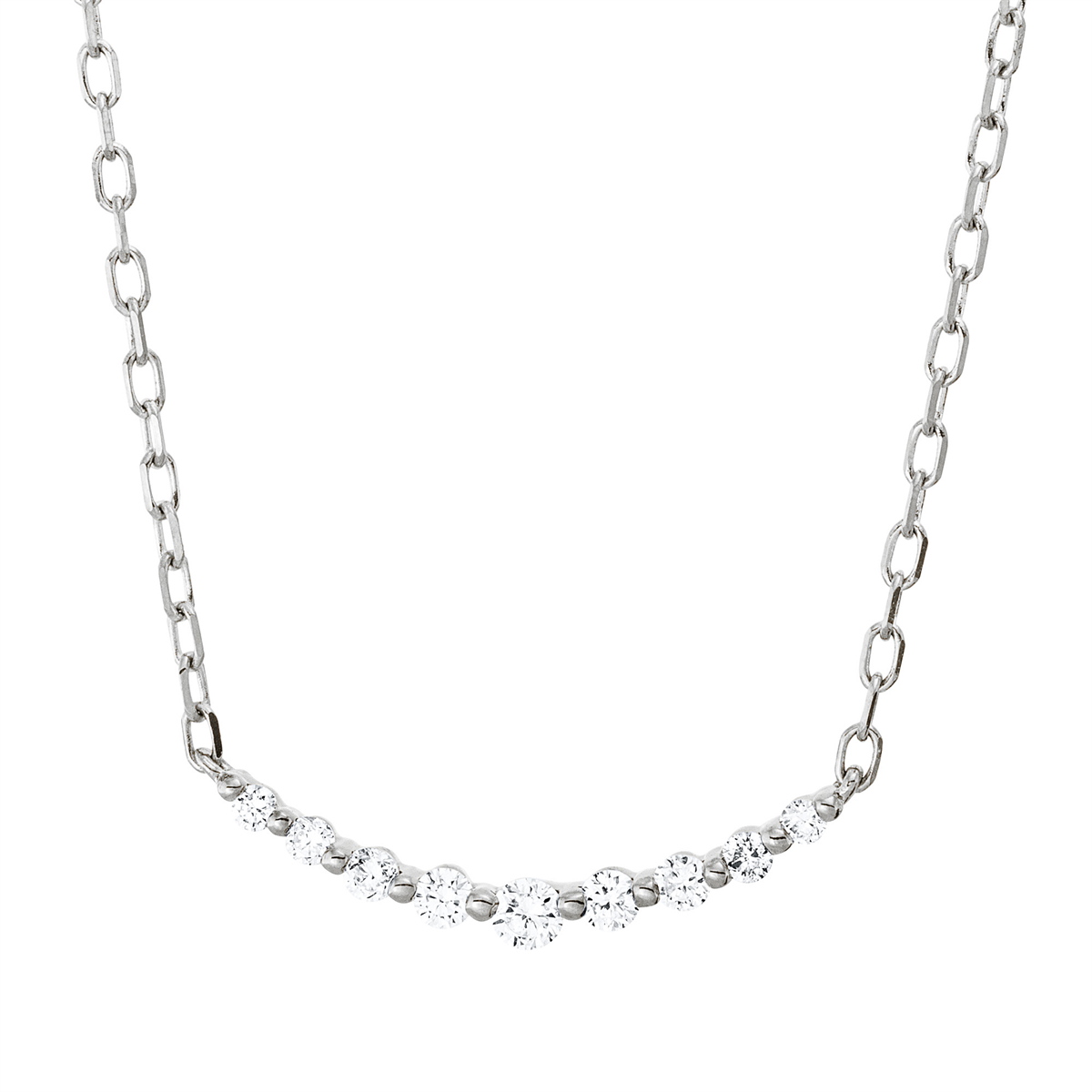 diamond full cut modern woman necklace in white gold