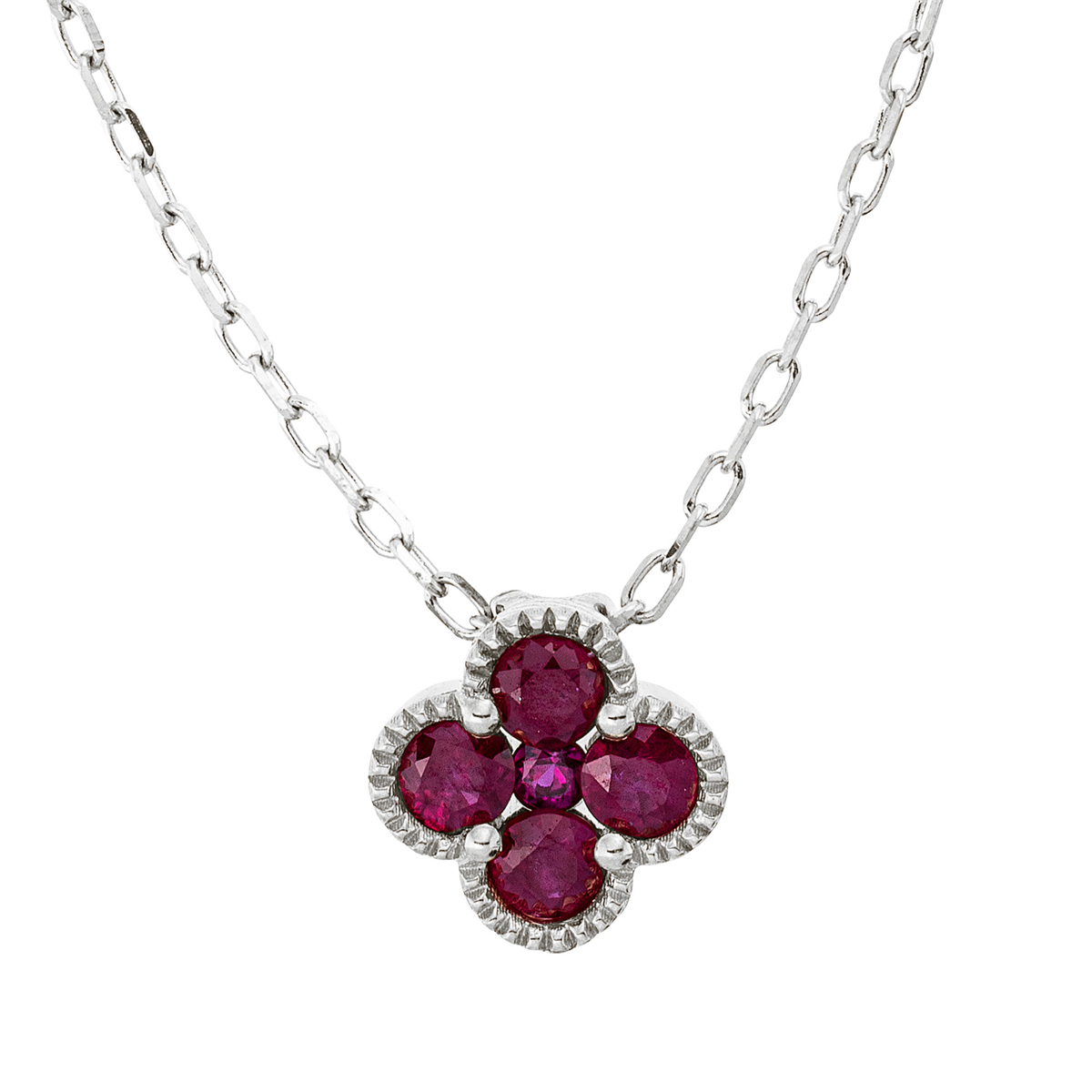 colored stone classic necklace - 4P414