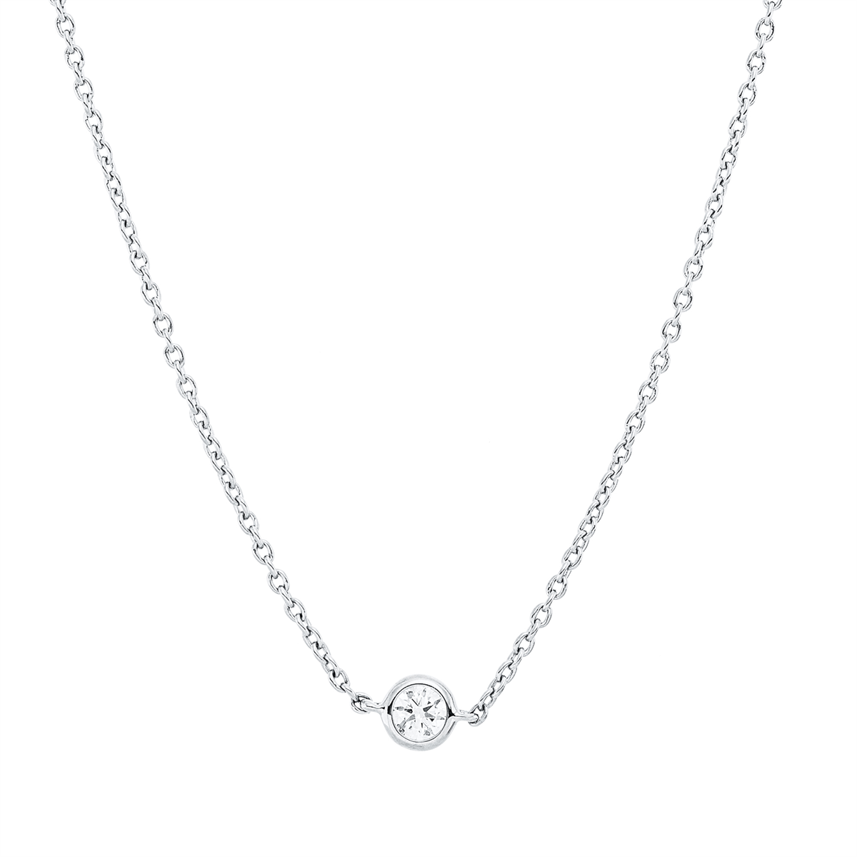 diamond full cut modern woman necklace in white gold