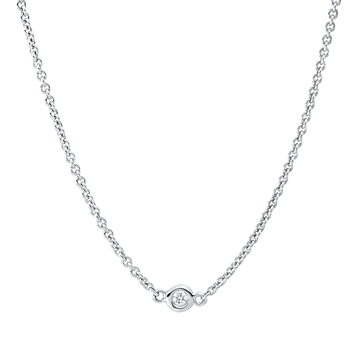 diamond full cut modern woman necklace in white gold