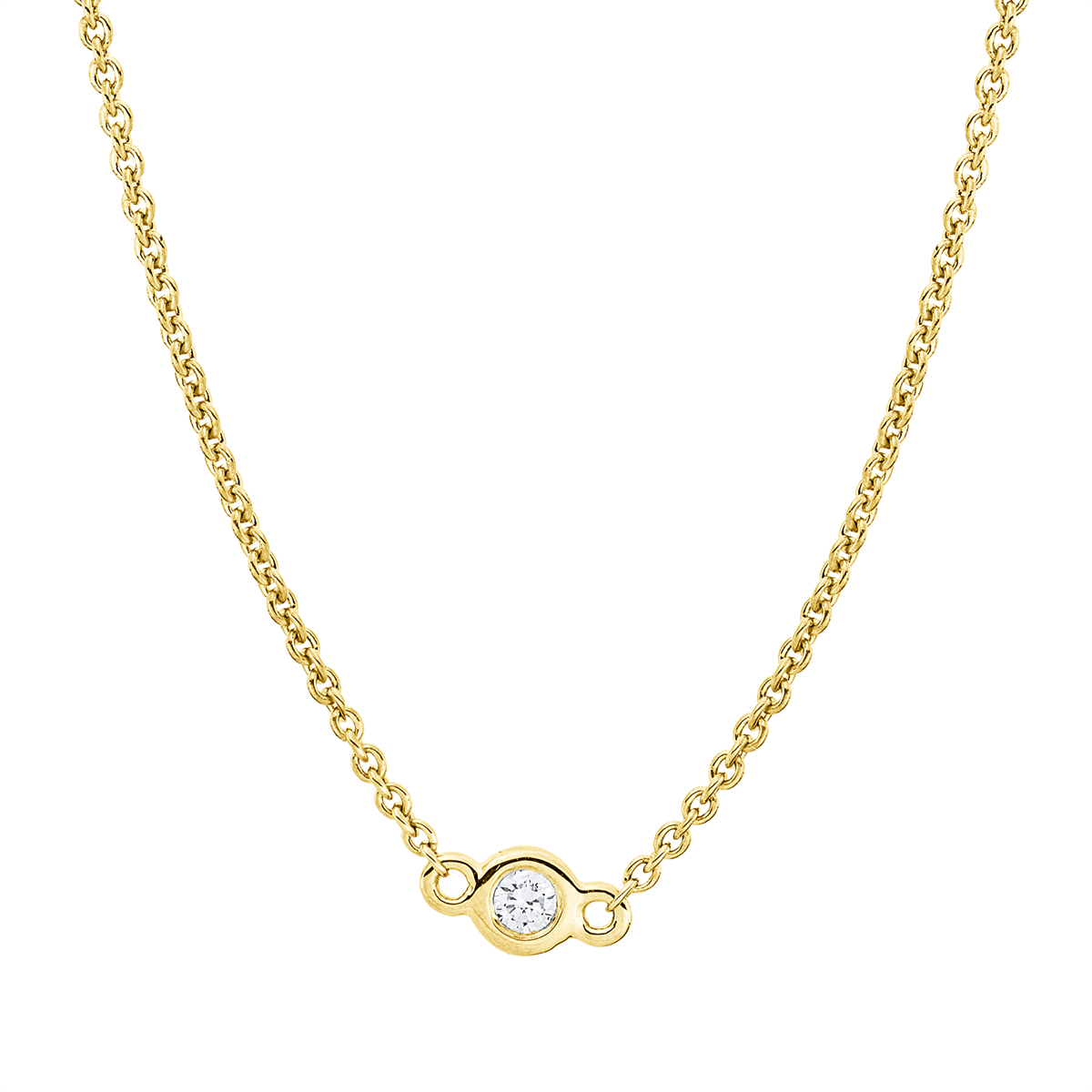 diamond full cut modern woman necklace in yellow gold