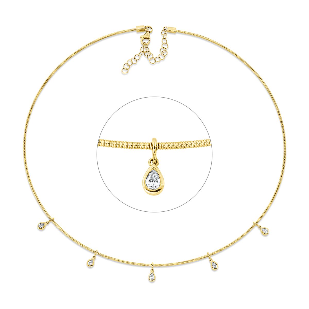 diamond full cut modern woman necklace in yellow gold