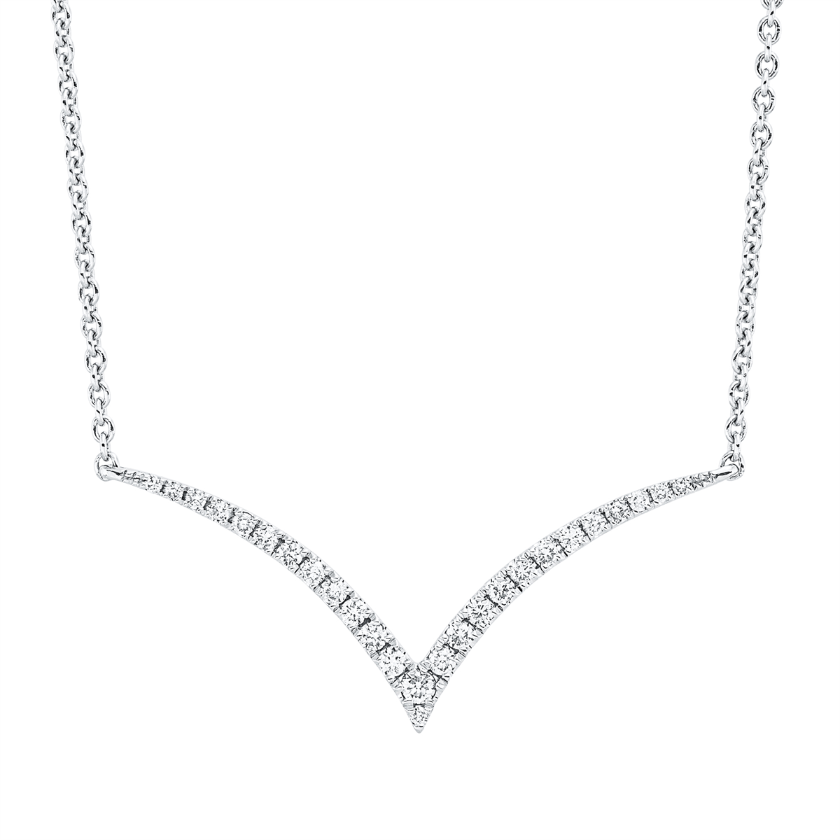 diamond full cut modern woman necklace in white gold