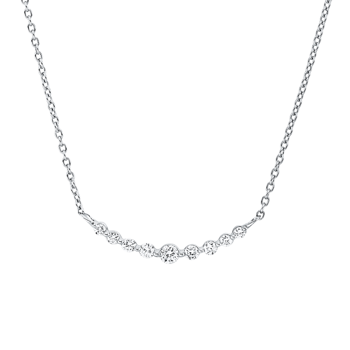 diamond full cut modern woman necklace in white gold