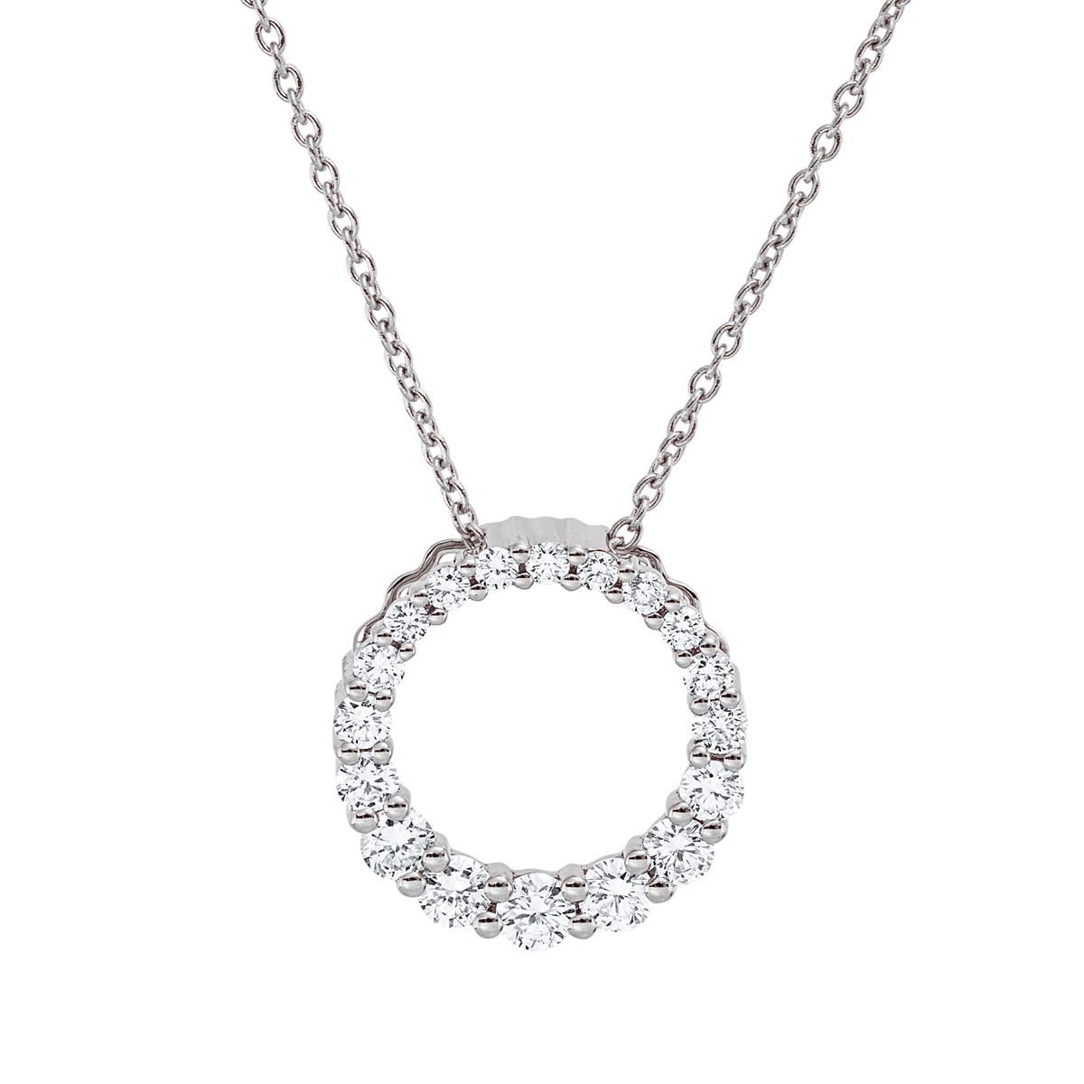 diamond full cut modern woman necklace in white gold