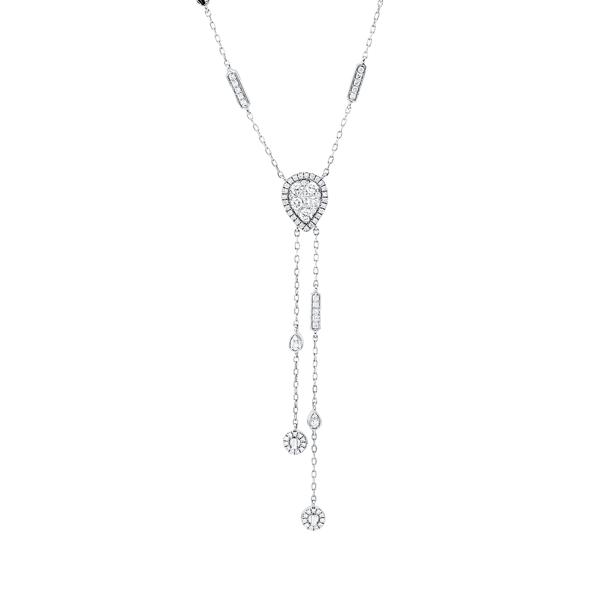 diamond full cut exclusive necklace in white gold