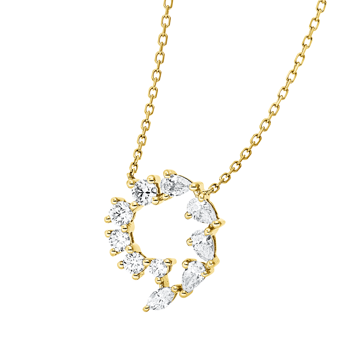 diamond full cut exclusive necklace in yellow gold