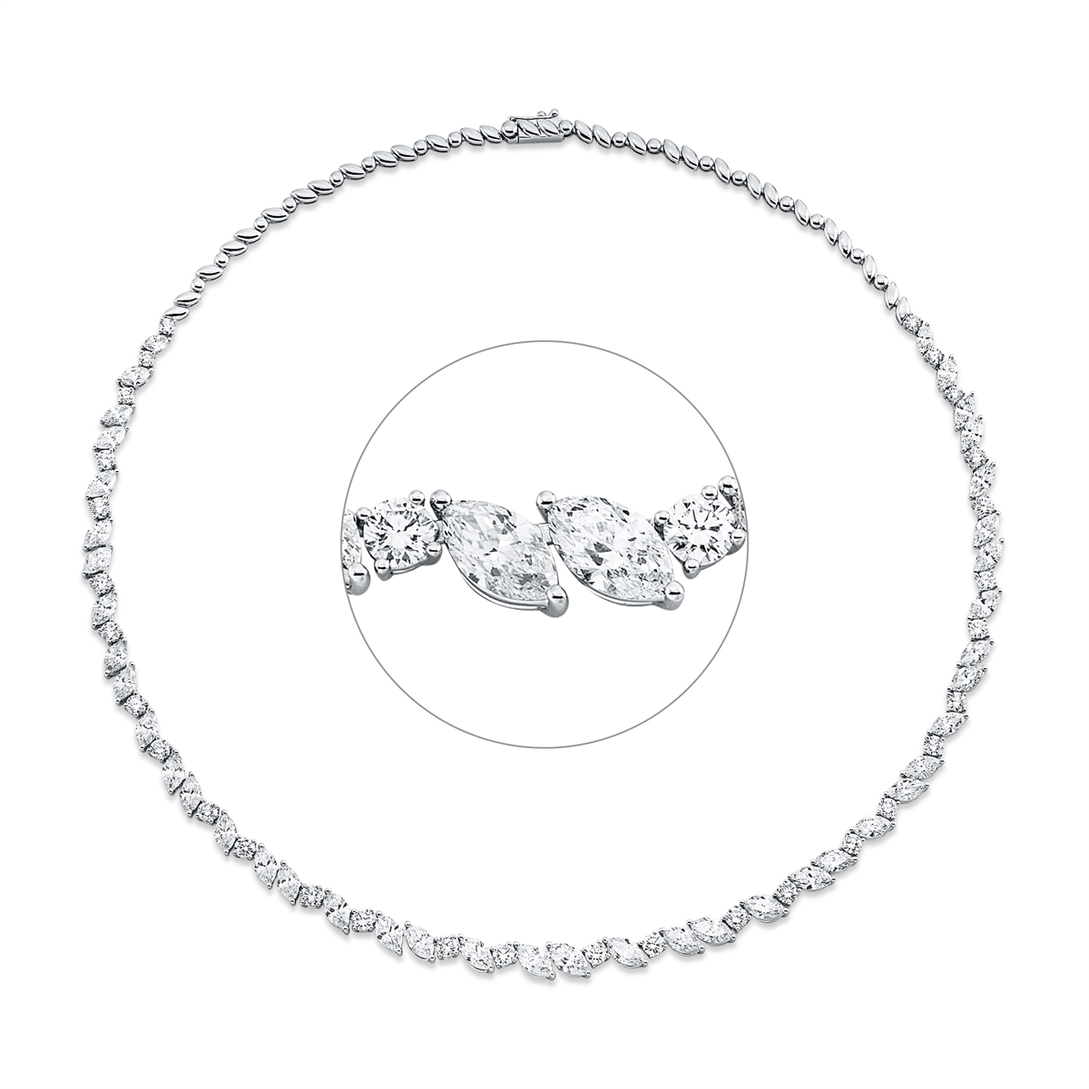 diamond full cut exclusive necklace in white gold