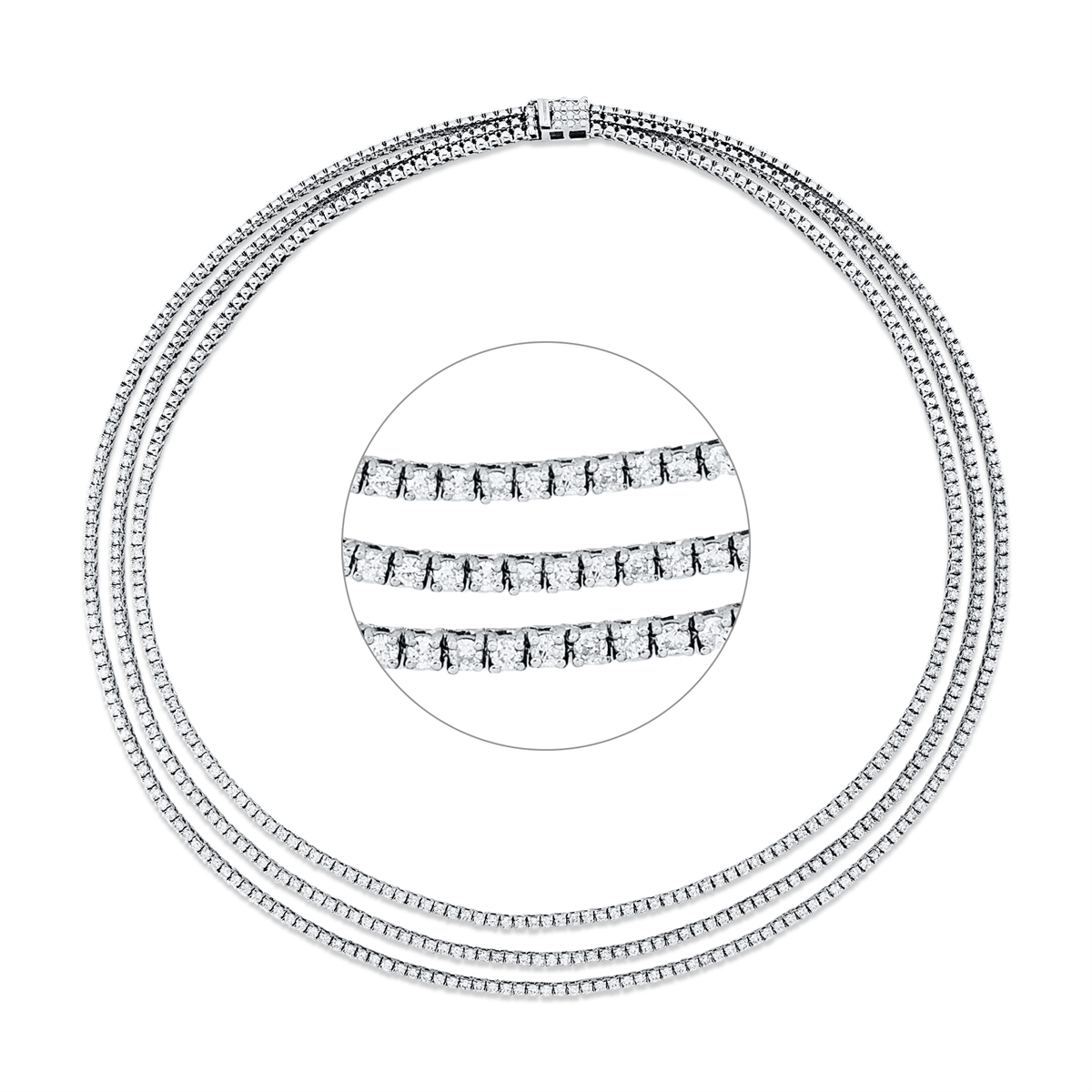 diamond full cut exclusive necklace in white gold