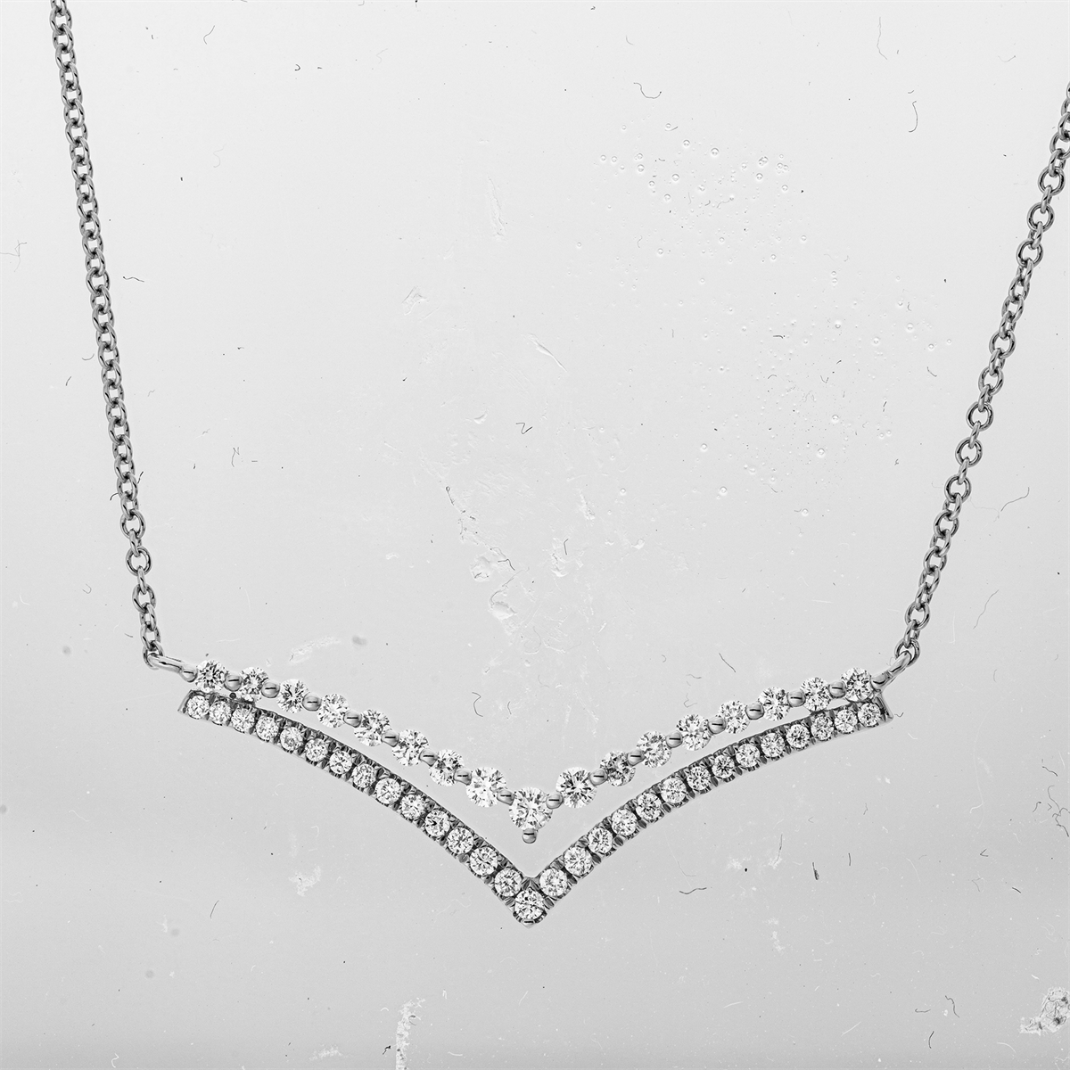 diamond full cut modern woman necklace in white gold