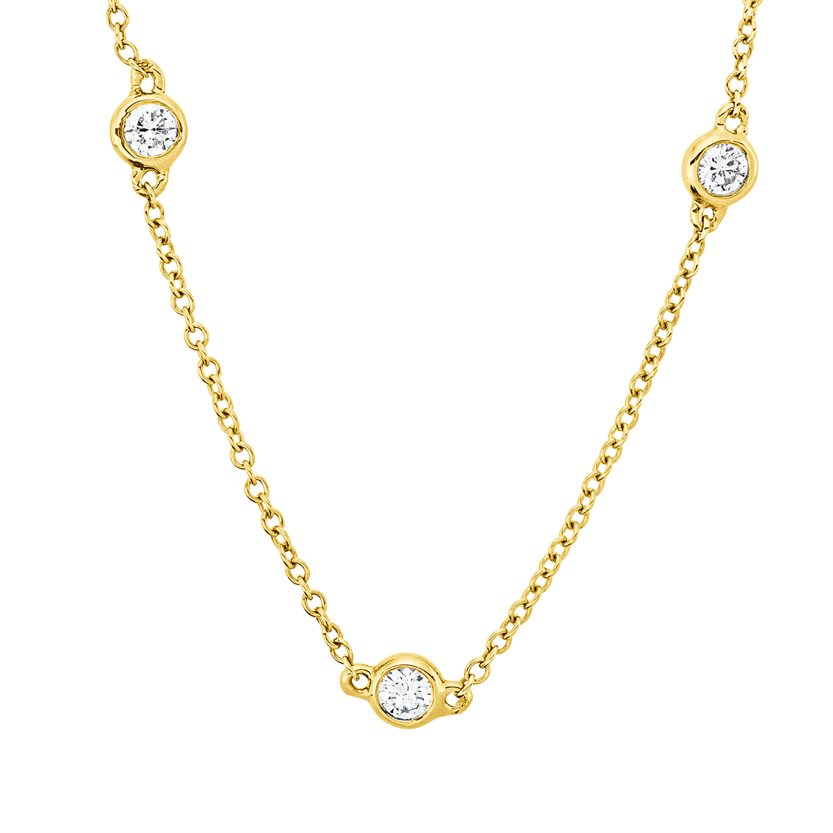 diamond full cut modern woman necklace in yellow gold