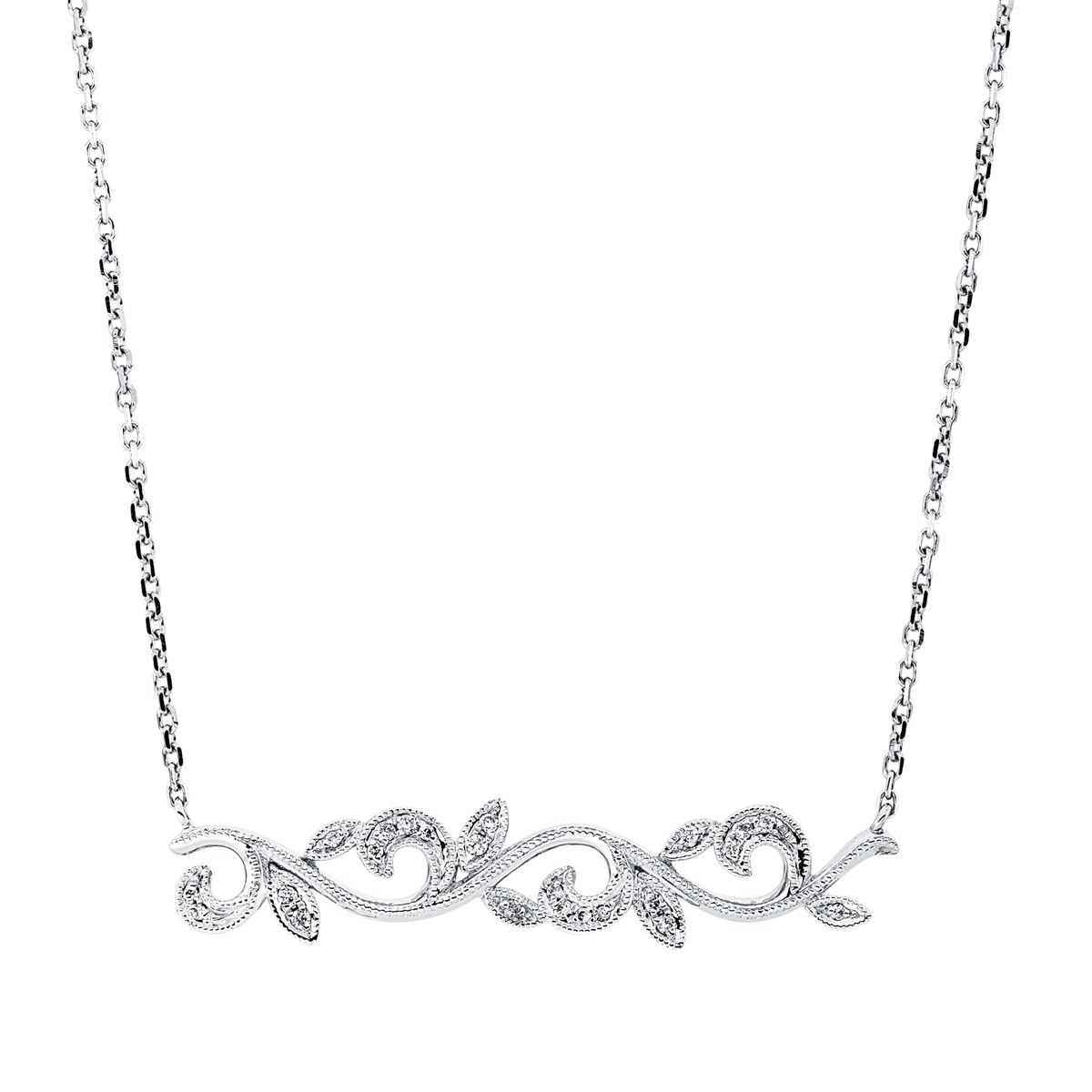 diamond full cut modern woman necklace in white gold