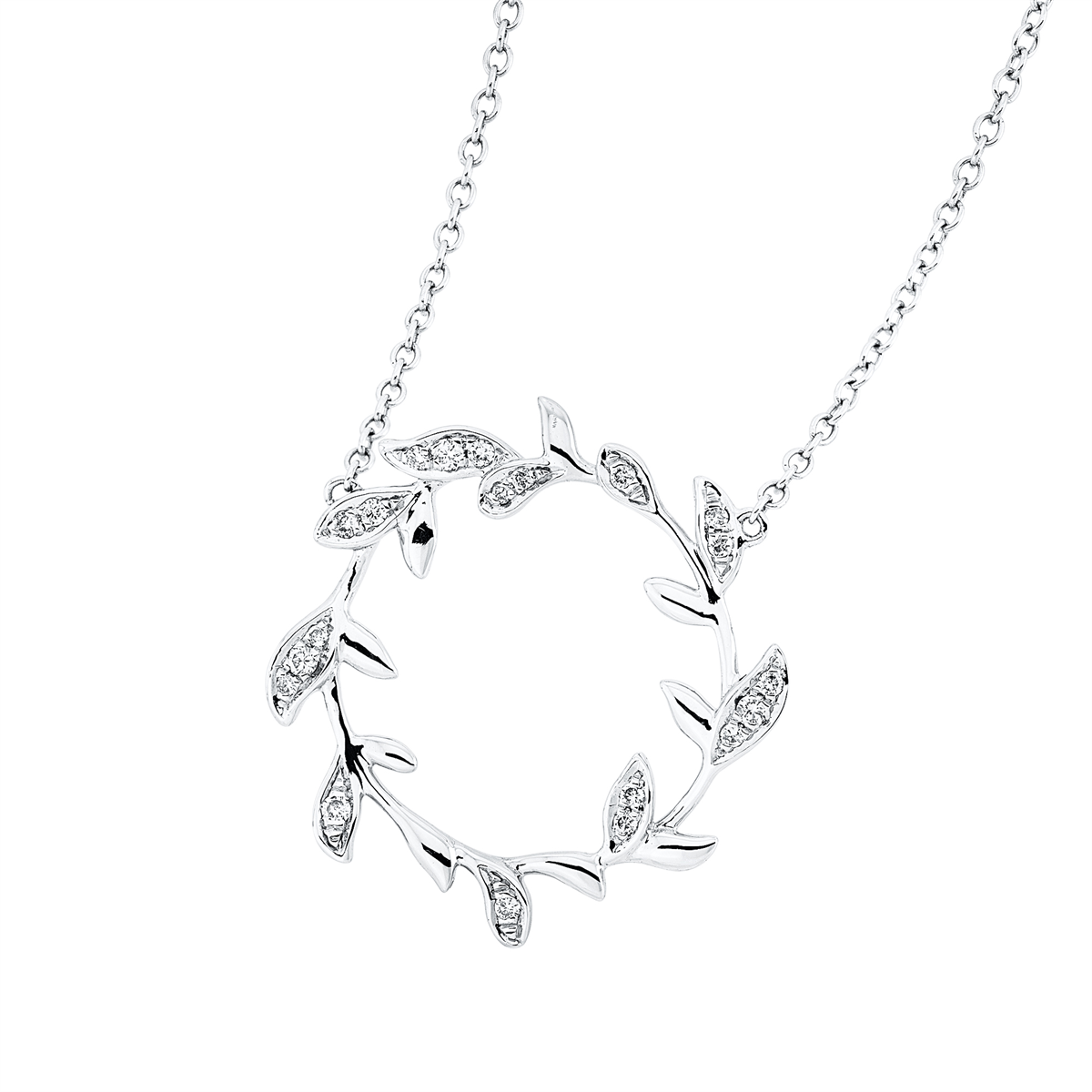 diamond full cut modern woman necklace in white gold