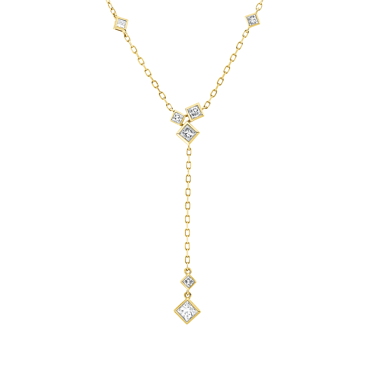 princess modern woman necklace in yellow gold