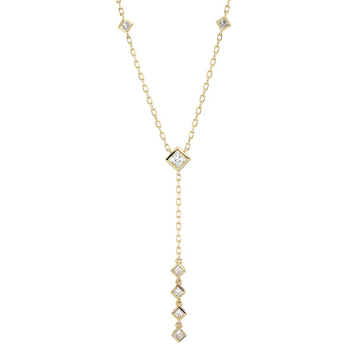 princess modern woman necklace in yellow gold