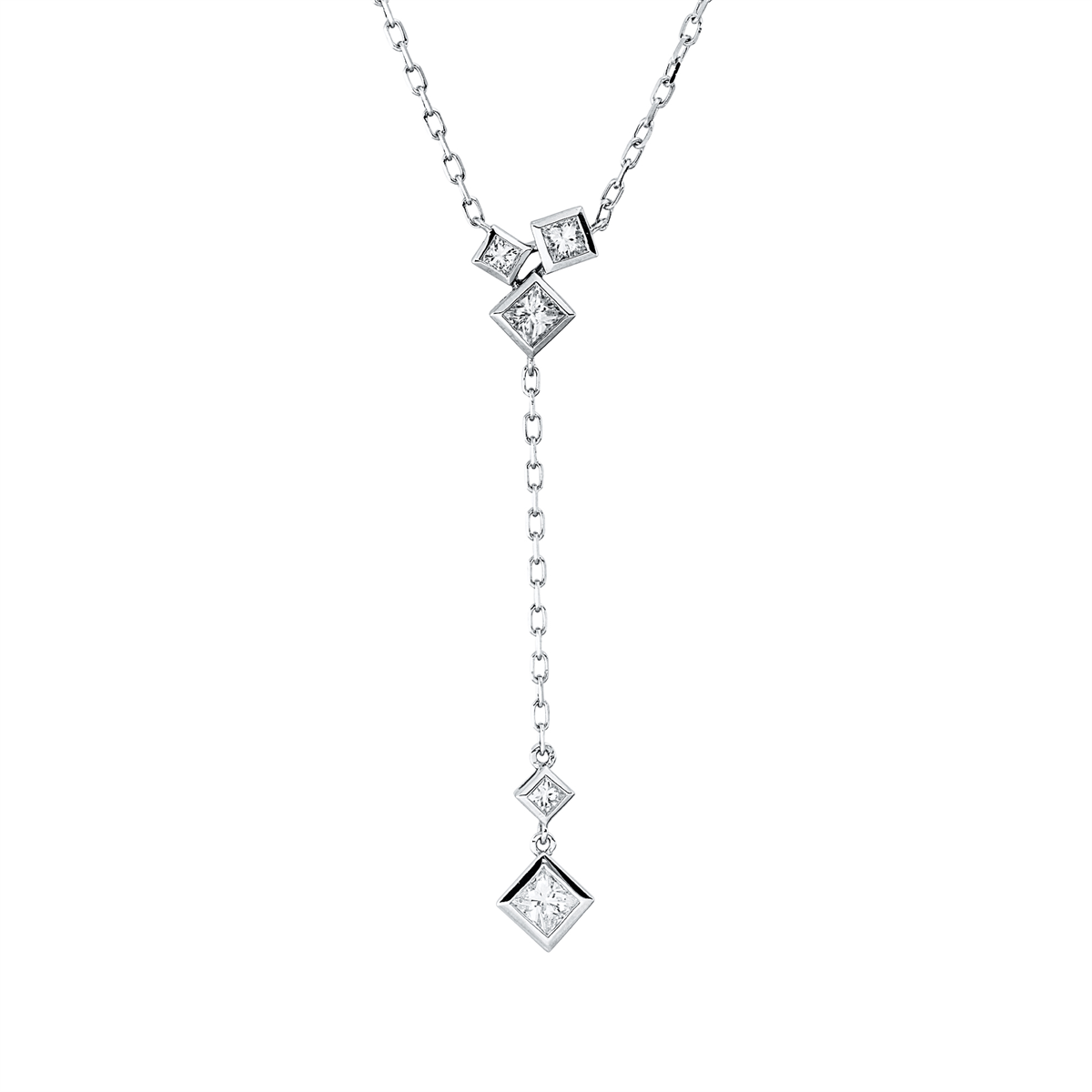 princess modern woman necklace in white gold