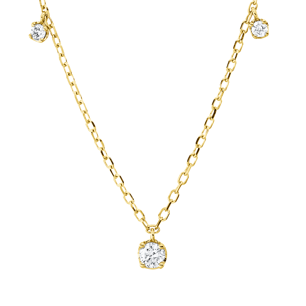 diamond full cut modern woman necklace in yellow gold