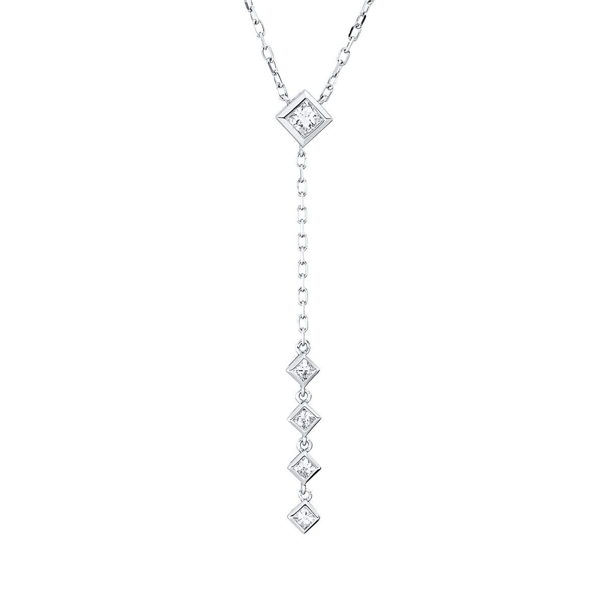 princess modern woman necklace in white gold