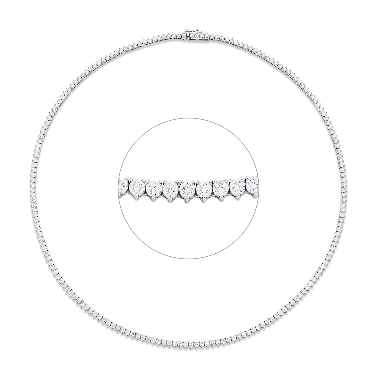 diamond full cut tennis necklace necklace in white gold