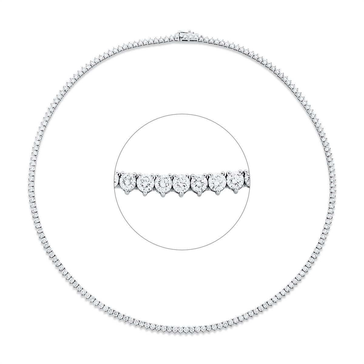 diamond full cut tennis necklace necklace in white gold