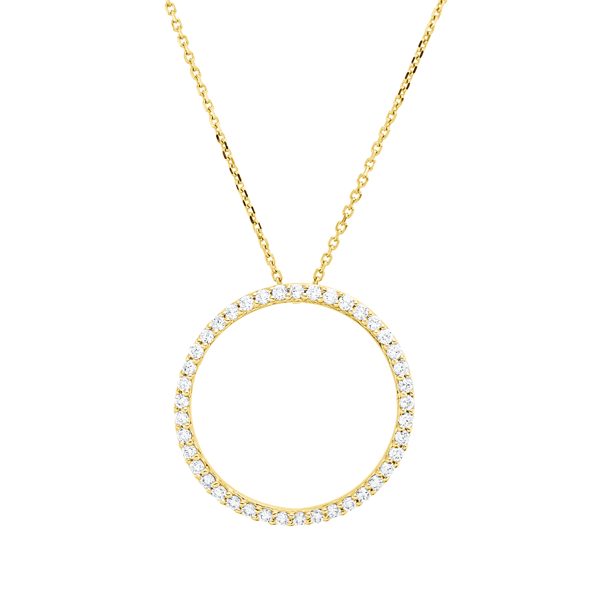 diamond full cut modern woman necklace in yellow gold