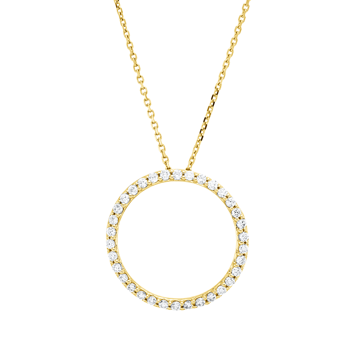 diamond full cut modern woman necklace in yellow gold