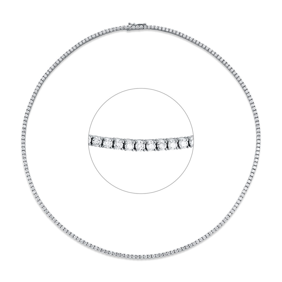 diamond full cut tennis necklace necklace in white gold