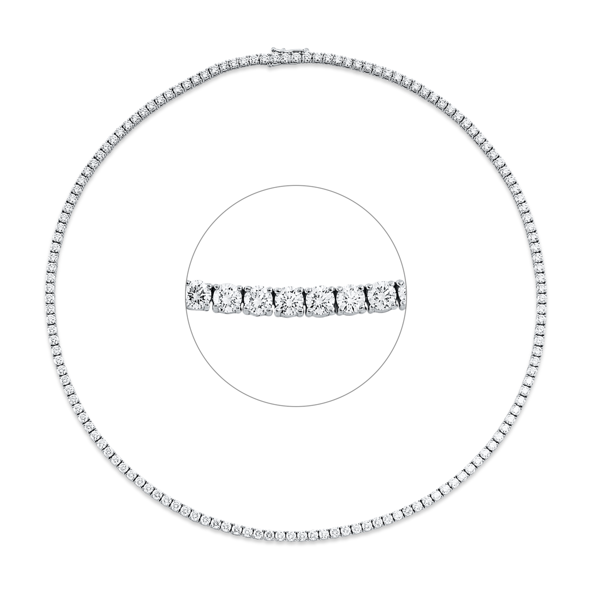 diamond full cut tennis necklace necklace in white gold