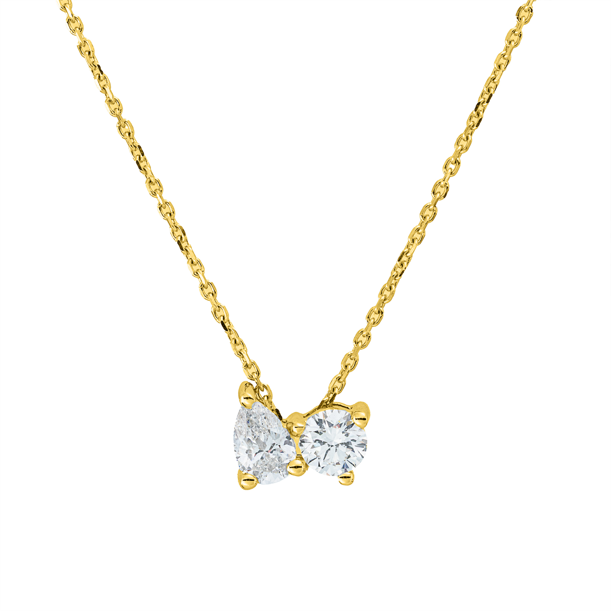 diamond full cut modern woman necklace in yellow gold