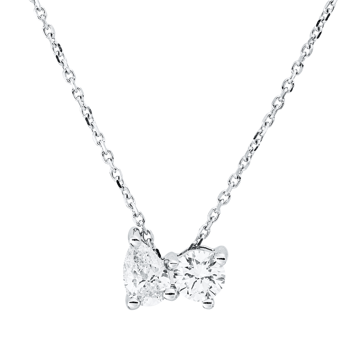 diamond full cut modern woman necklace in white gold