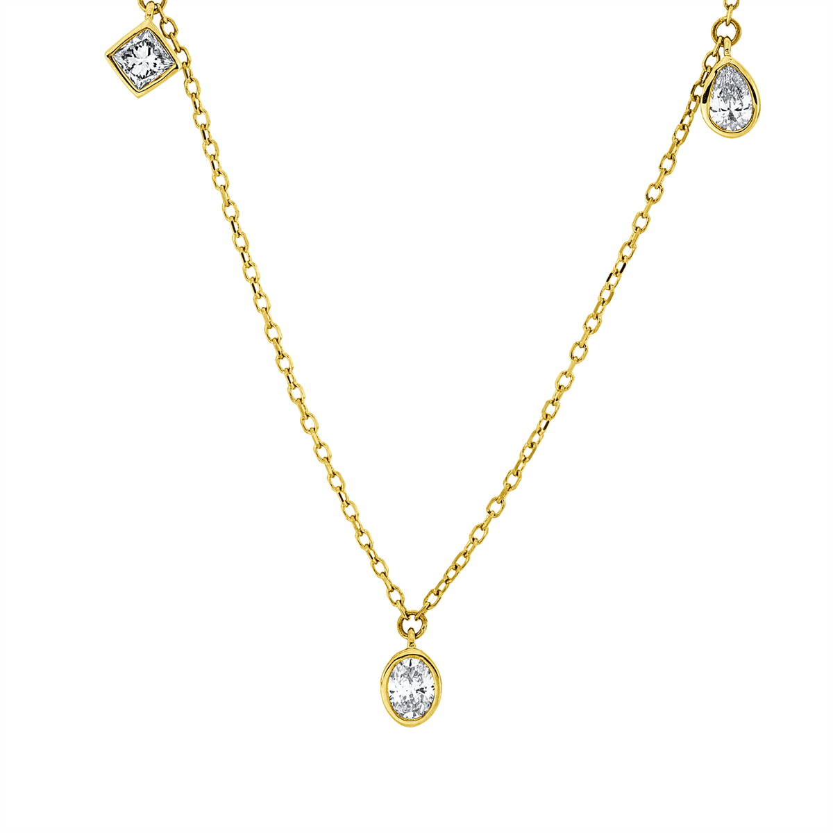 princess modern woman necklace in yellow gold
