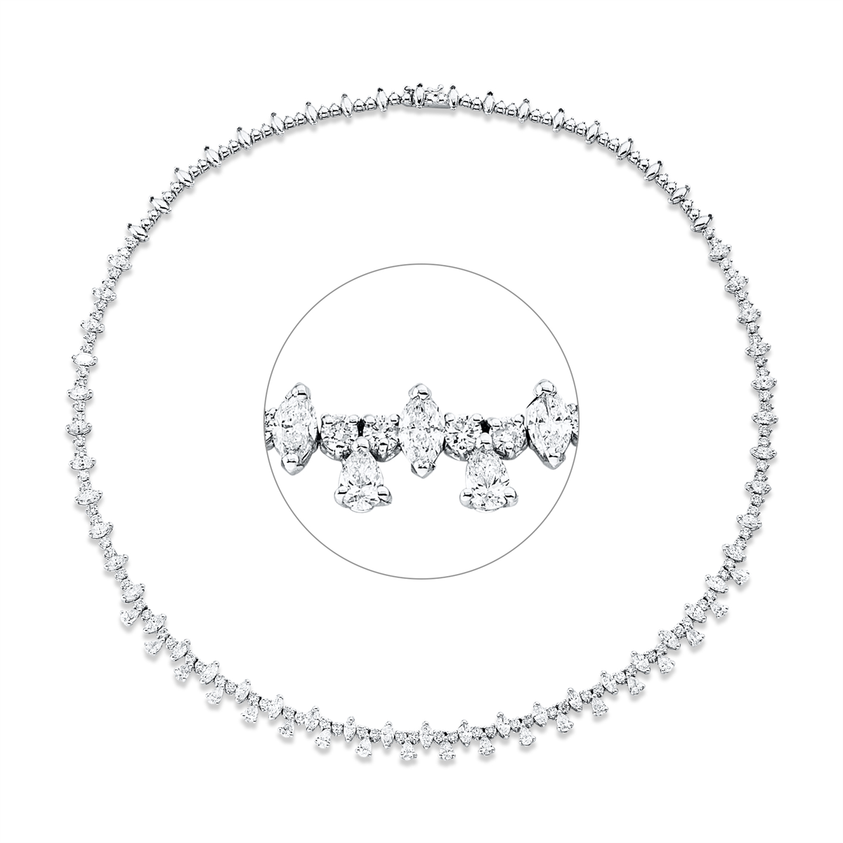 marquise exclusive necklace in white gold