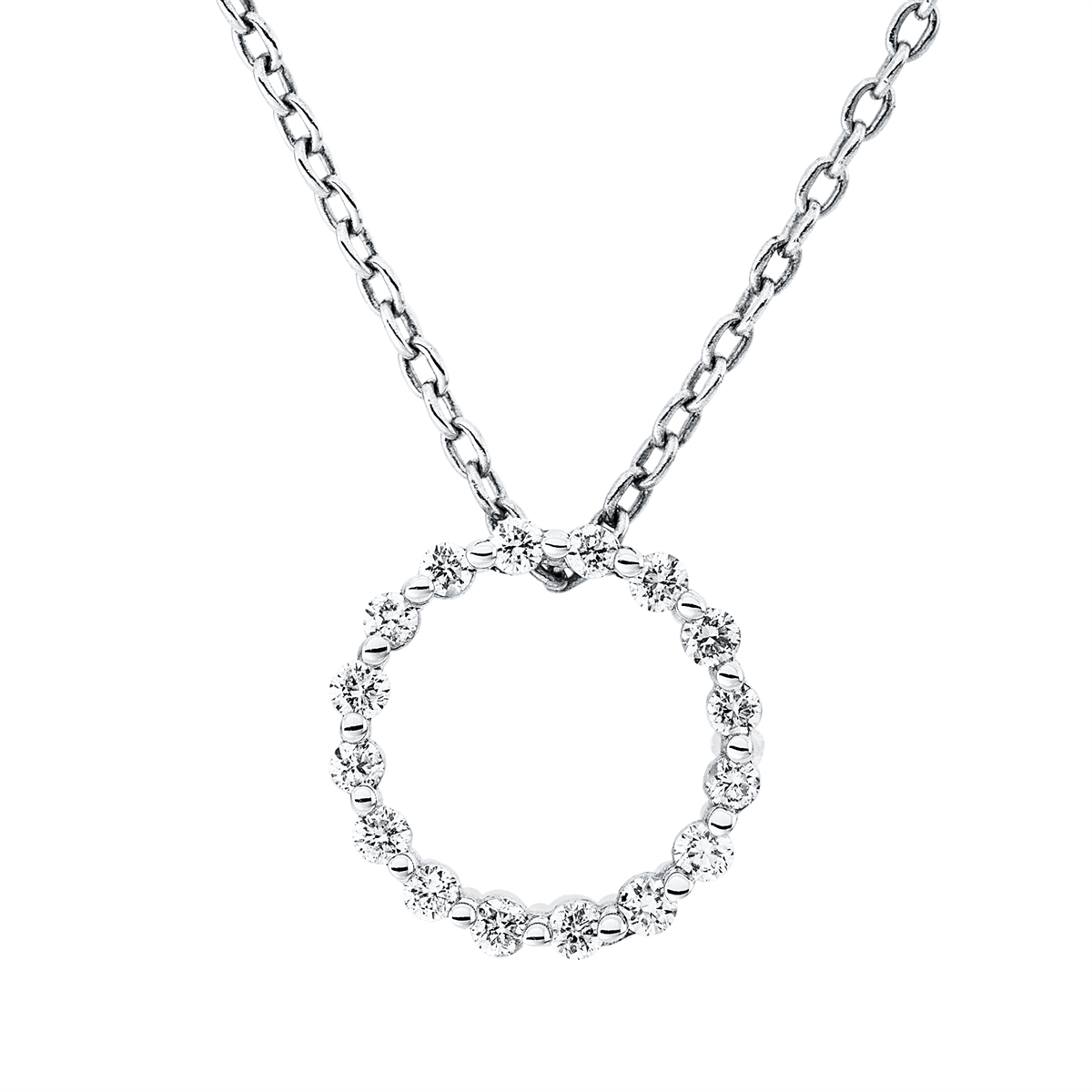 diamond full cut modern woman necklace in white gold