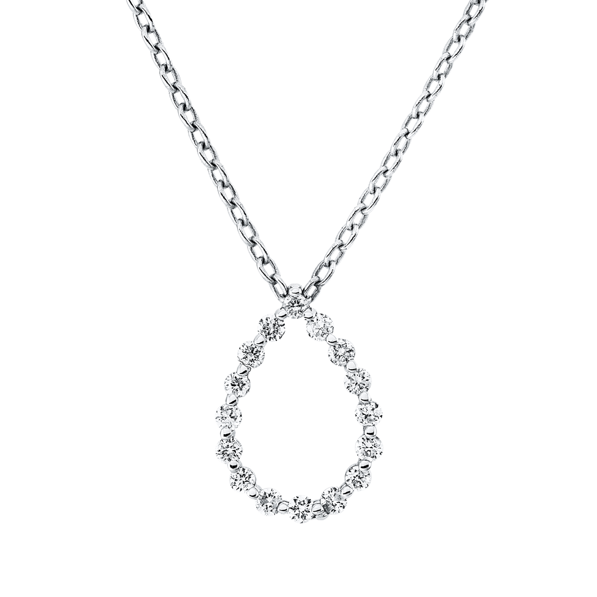 diamond full cut modern woman necklace in white gold