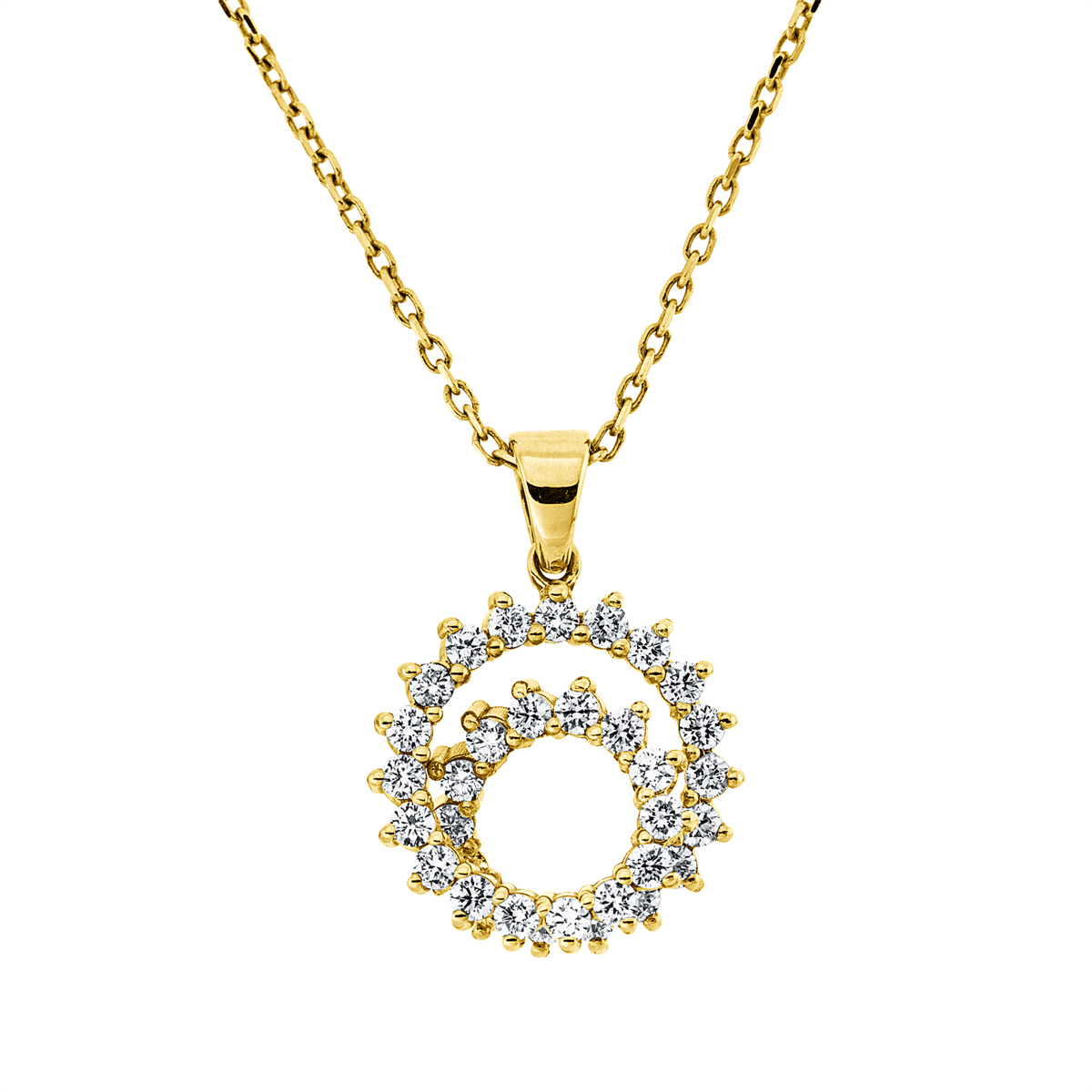 diamond full cut modern woman necklace in yellow gold