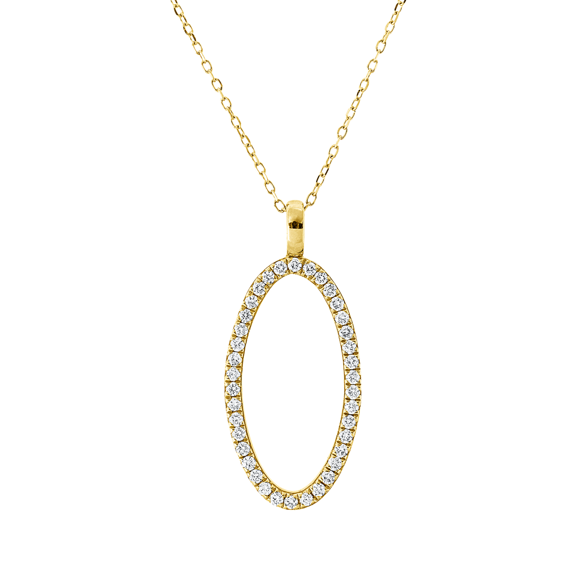 diamond full cut modern woman necklace in yellow gold