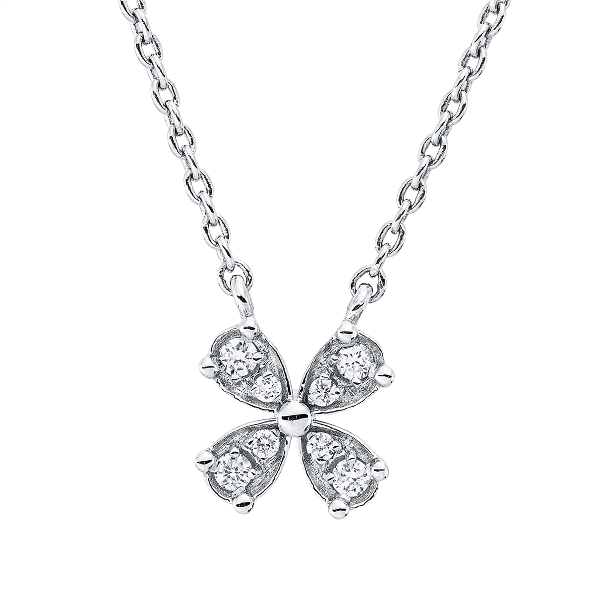 diamond full cut modern woman necklace in white gold