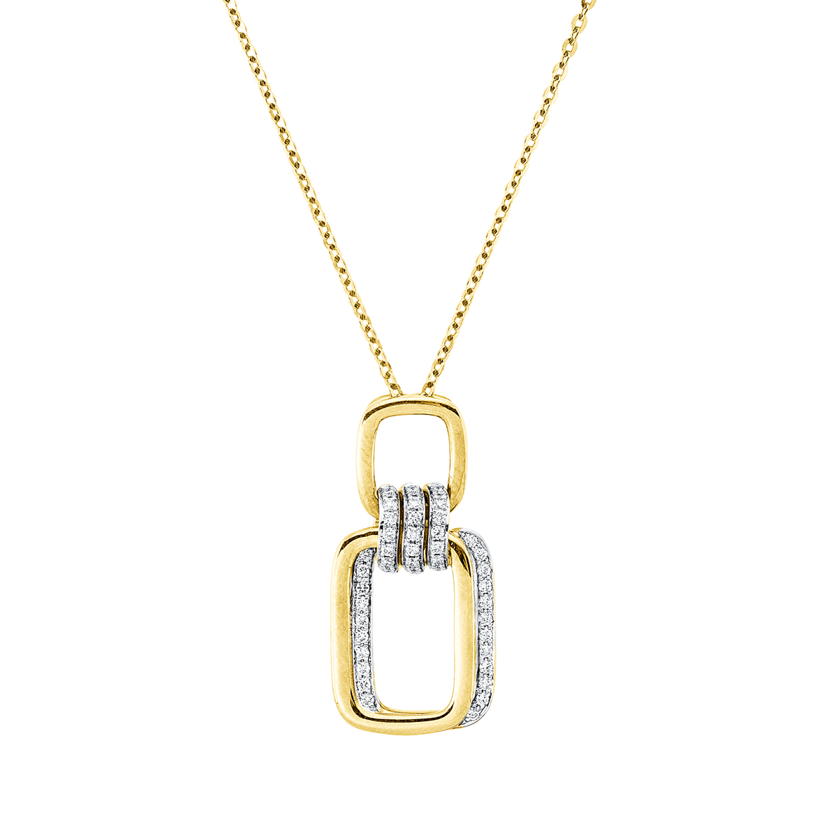 diamond full cut modern woman necklace in yellow gold / white gold
