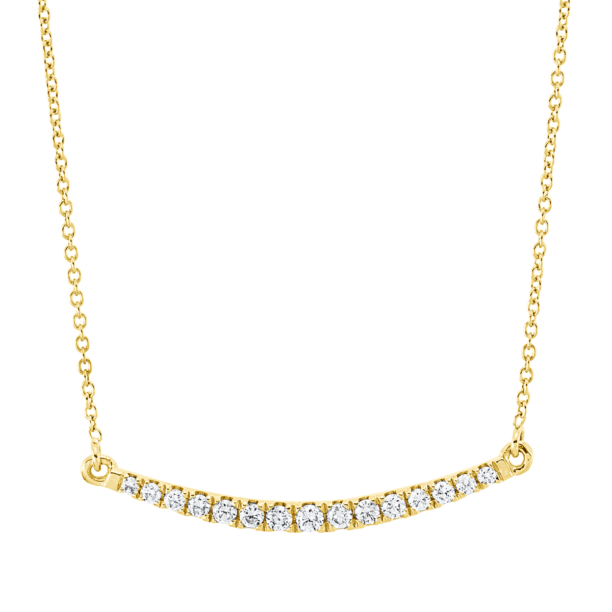 diamond full cut modern woman necklace in yellow gold